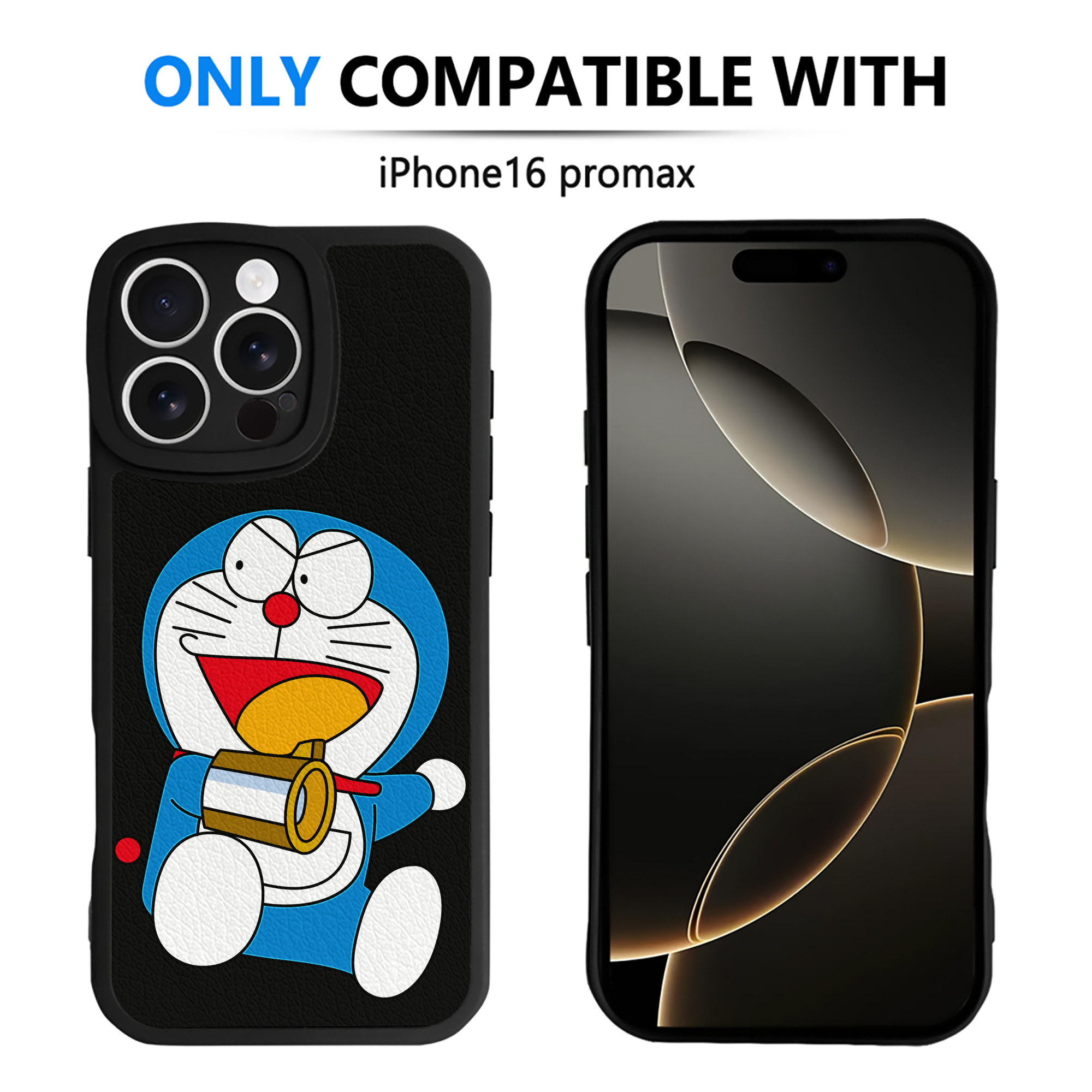 （画像用） ドラえもん Doraemon 【iPhone 16シリーズ対応】シリコンスマホケース（レザー調） 材質：シリコン